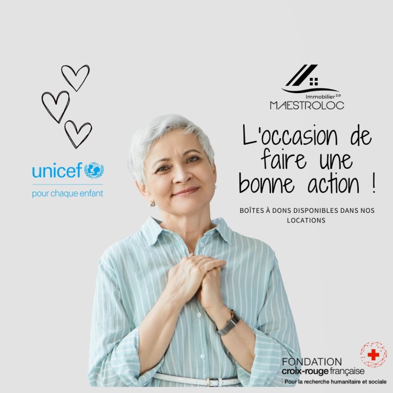 Flyer représentant Maestroloc en partenariat avec la croix-rouge française